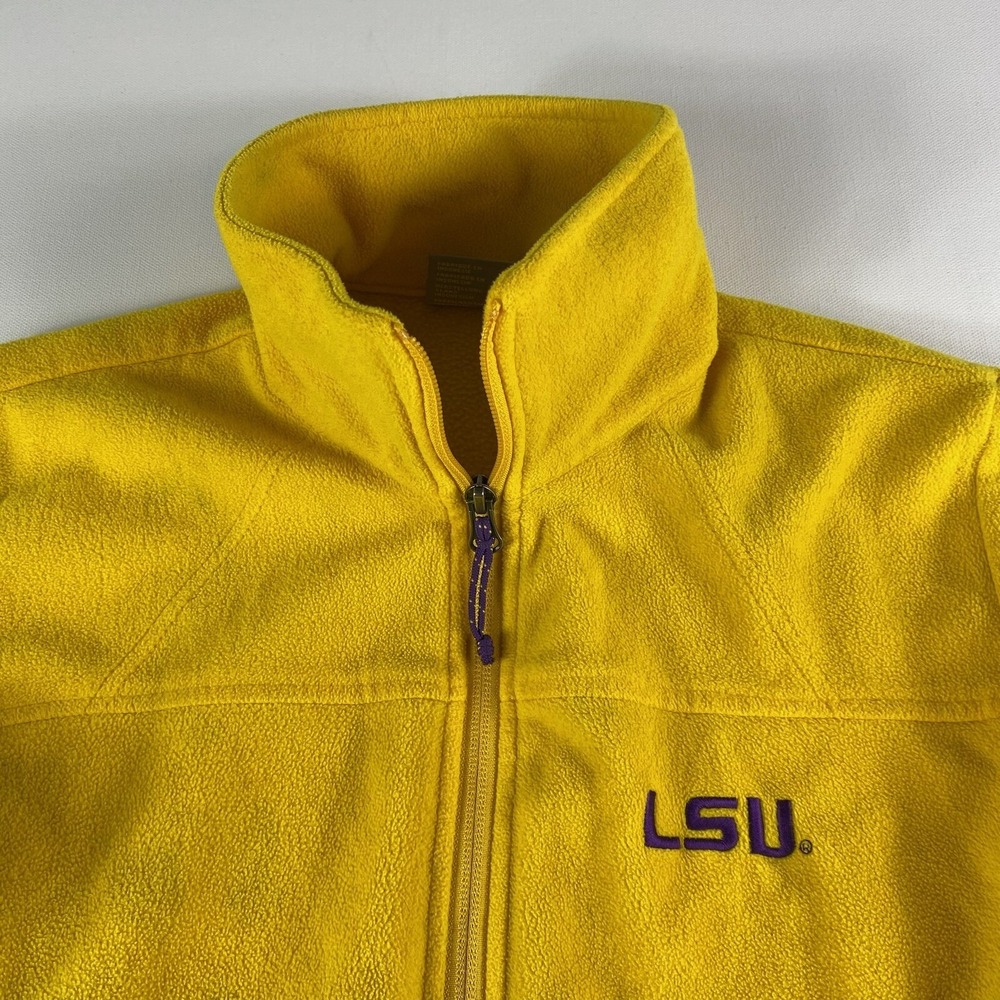 Columbia Jacket Womens Medium Yellow Gold LSU Tigers Full Zip Football Fleece